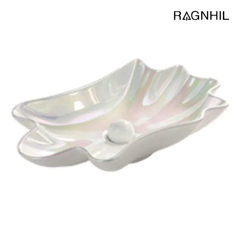 Elegant Shell-like Art Basin : Luxury Bathroom Sink with Golden Accents