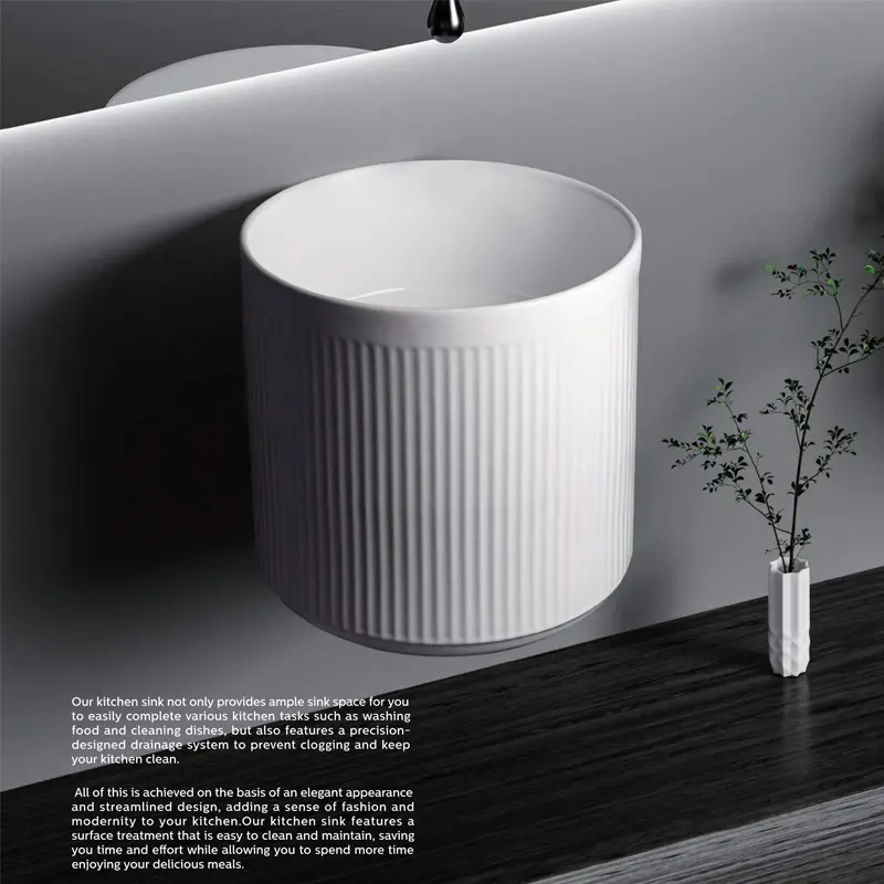 Korean Bathroom Ceramic Wall Mounted Washing Basin