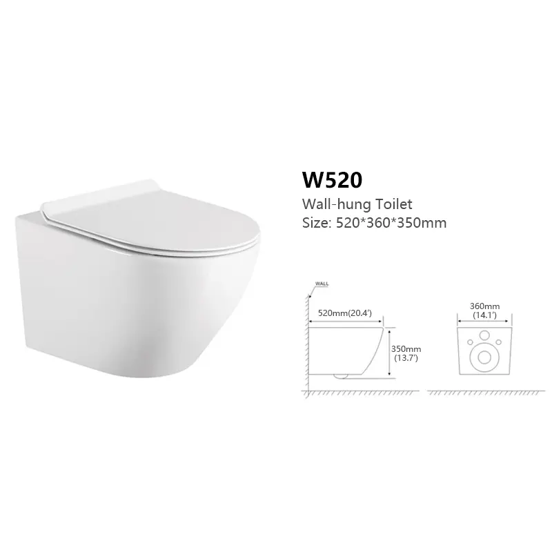 W520 Wall Hung Rimless Back...